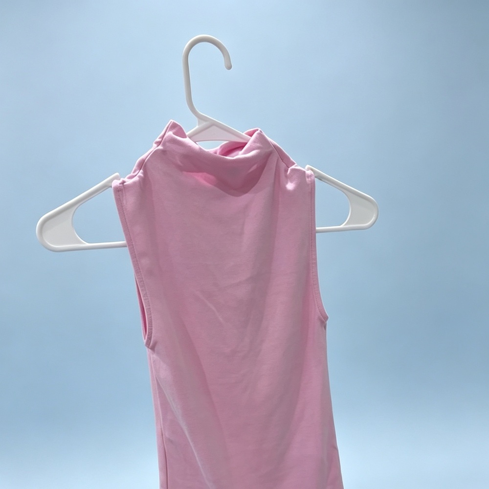 Sleeveless Pink Mock Neck Women's Top